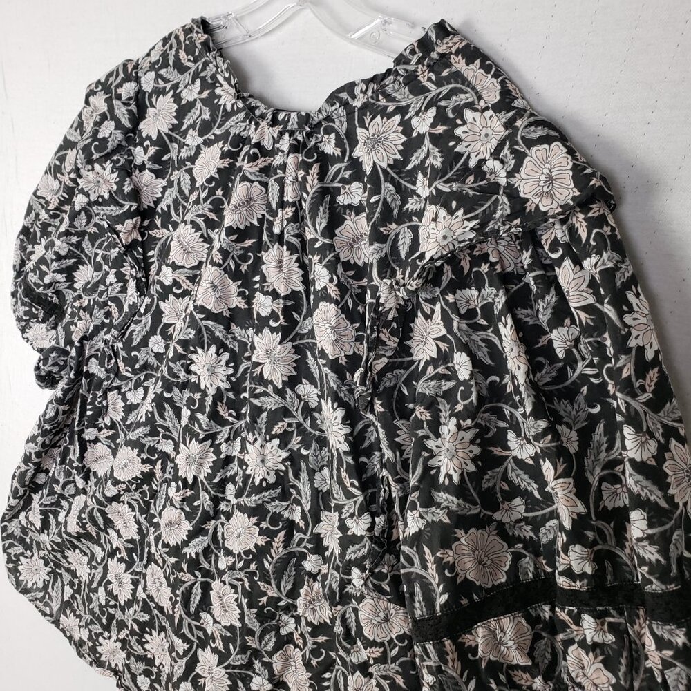 Angels Forever Young Peasant Blouse Top Floral Print Boho Cotton size 3X Resort - Picture 9 of 12